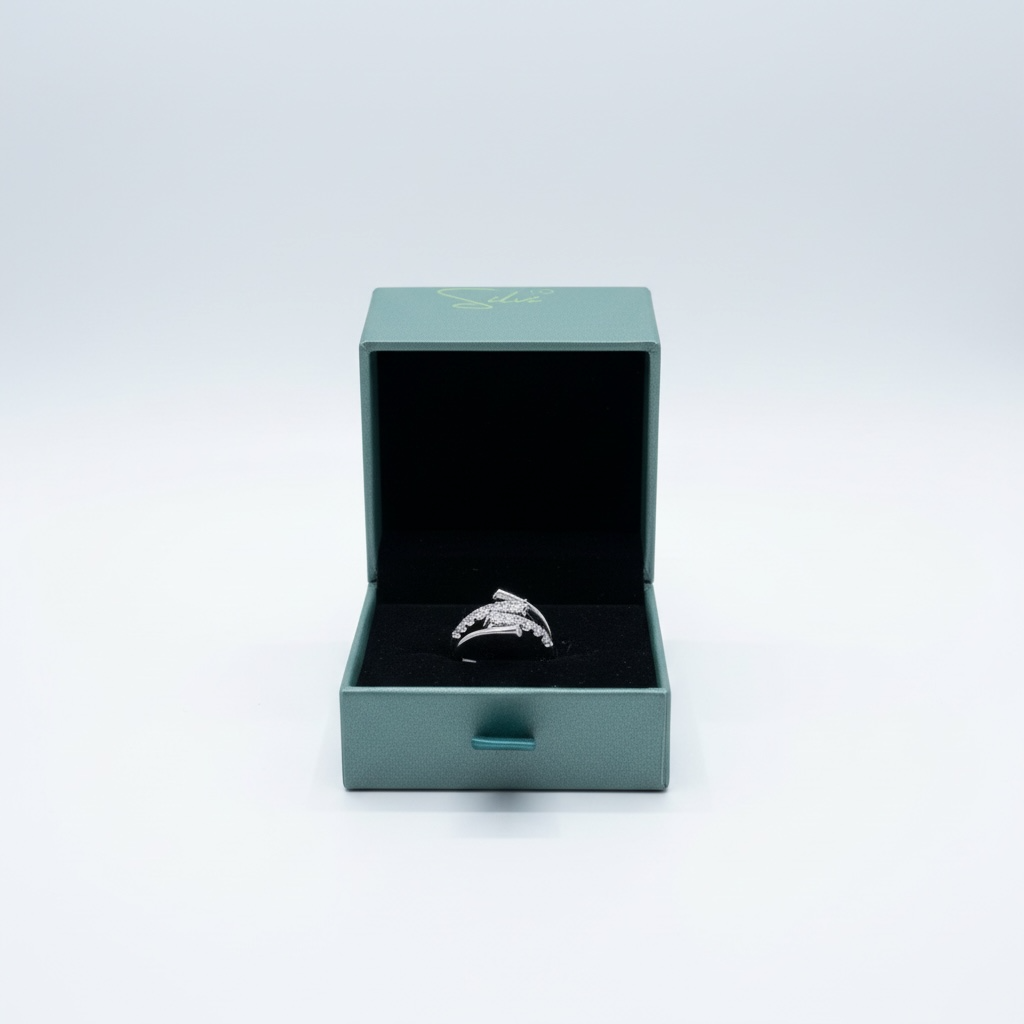 Stacked Geometric Silver Band Ring