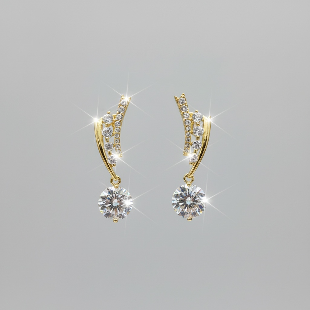 Celestial Comet Diamond Drop Earrings