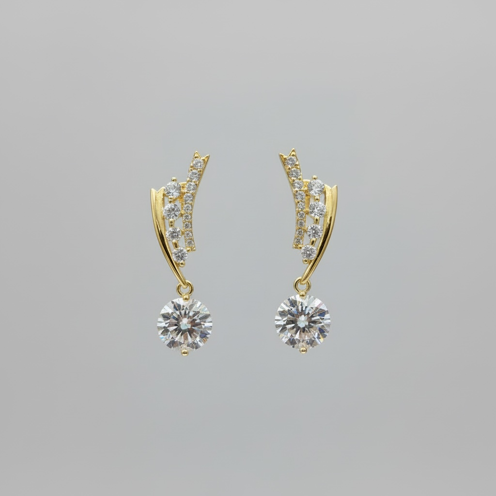 Celestial Comet Diamond Drop Earrings