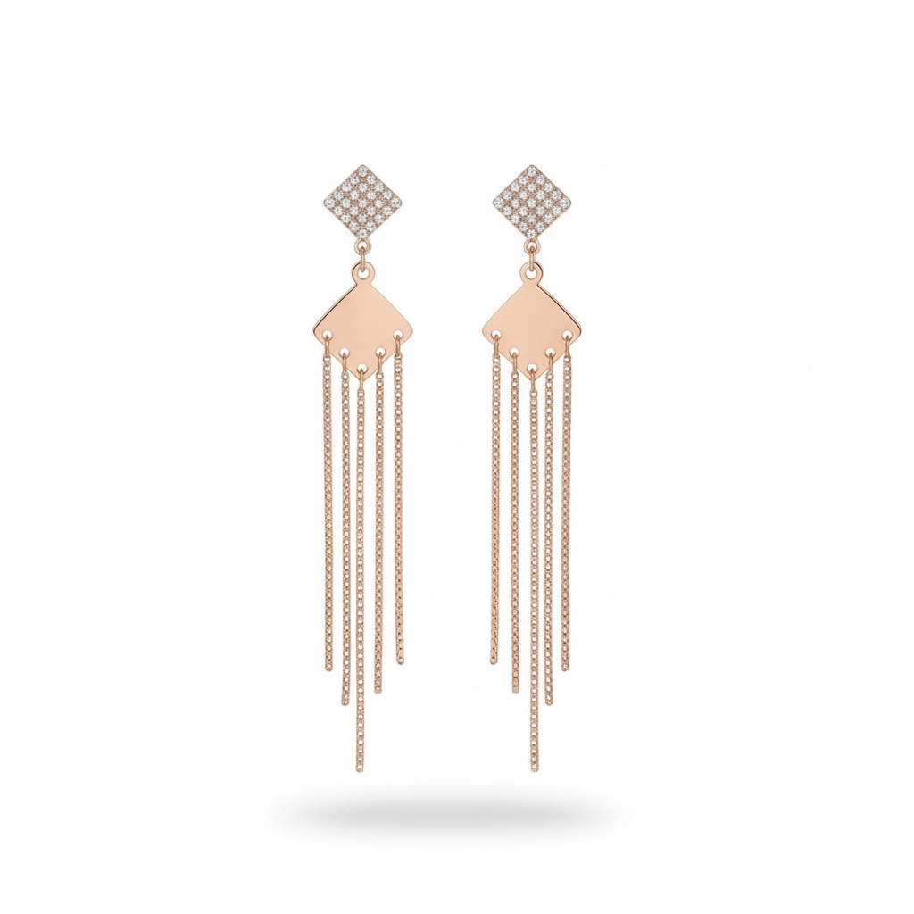 Lattice Diamond Stud Earrings