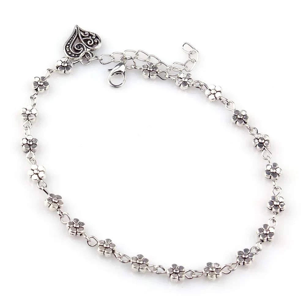 Shining Diva Fashion Floral Single Stylish Anklet